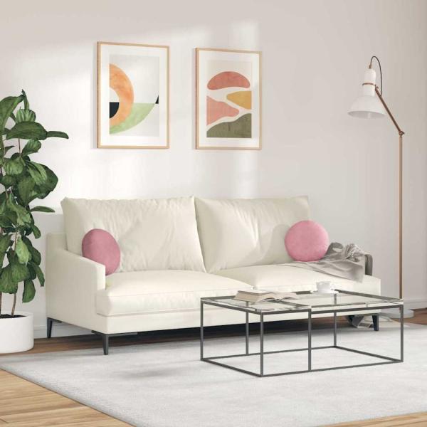 Sitzkissen 2 pcs Rosa Ø 40 x 13 cm Samt