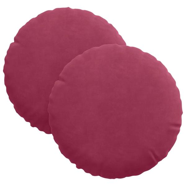 Sitzkissen 2 pcs Weinrot Ø 40 x 13 cm Samt