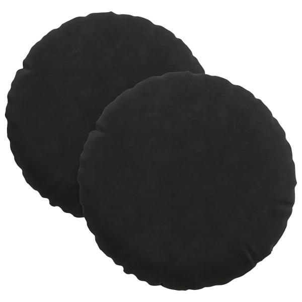 Sitzkissen 2 pcs Schwarz Ø 40 x 13 cm Samt