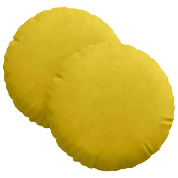 Sitzkissen 2 stk. Samt Gelb Ø30 x 13 cm