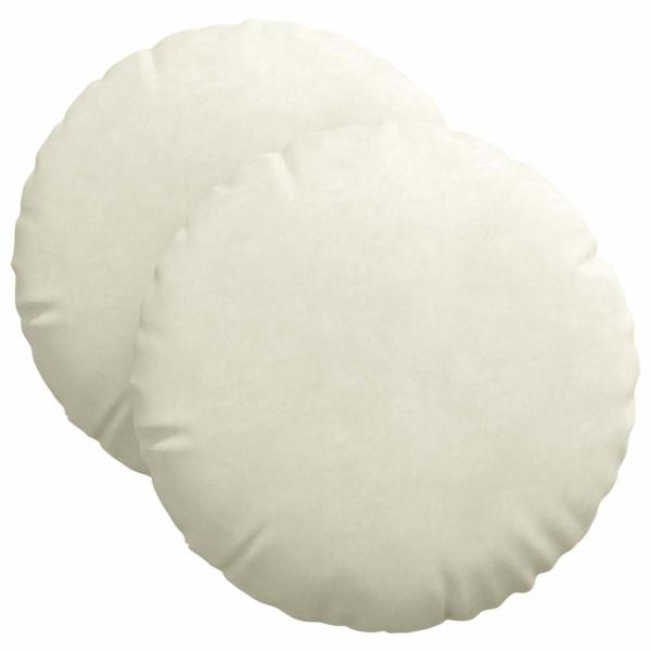 Sitzkissen 2 pcs Creme Ø 40 x 13 cm Samt