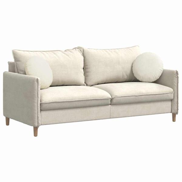 Sitzkissen 2 pcs Creme Ø 40 x 13 cm Samt