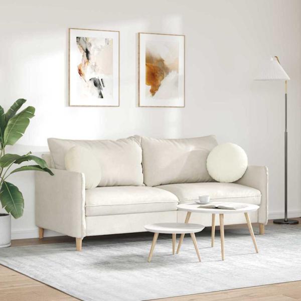 Sitzkissen 2 pcs Creme Ø 40 x 13 cm Samt