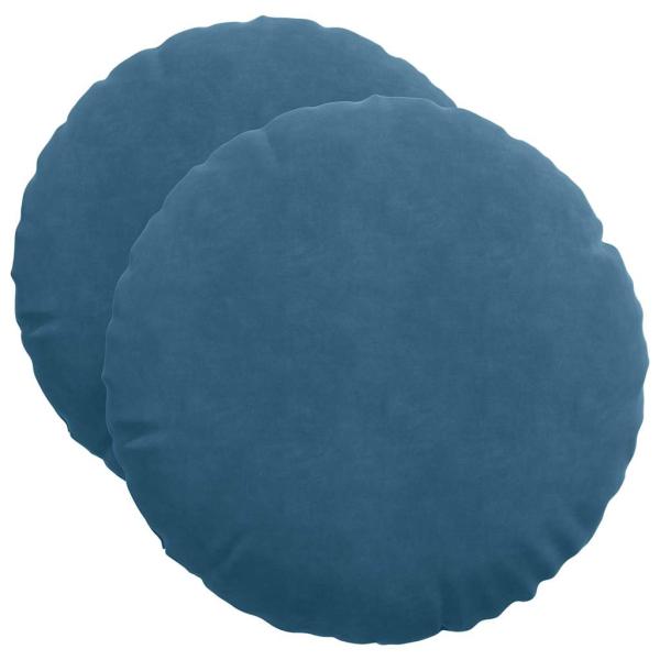 Sitzkissen 2 pcs Blau Ø 40 x 13 cm Samt