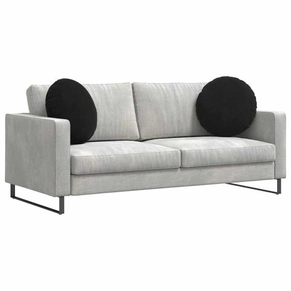 Sitzkissen 2 pcs Schwarz Ø 40 x 13 cm Samt