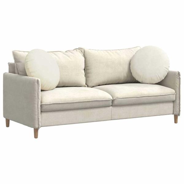 Sitzkissen 2 pcs Creme Ø 40 x 13 cm Samt