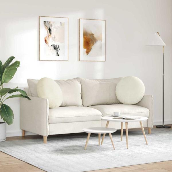 Sitzkissen 2 pcs Creme Ø 40 x 13 cm Samt