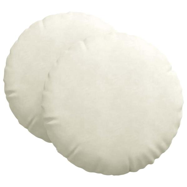 Sitzkissen 2 pcs Creme Ø 40 x 13 cm Samt