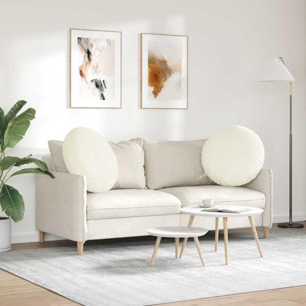 Sitzkissen 2 pcs Creme Ø 40 x 13 cm Samt