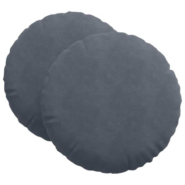 Sitzkissen 2 pcs Dunkelgrau Ø 40 x 13 cm Samt