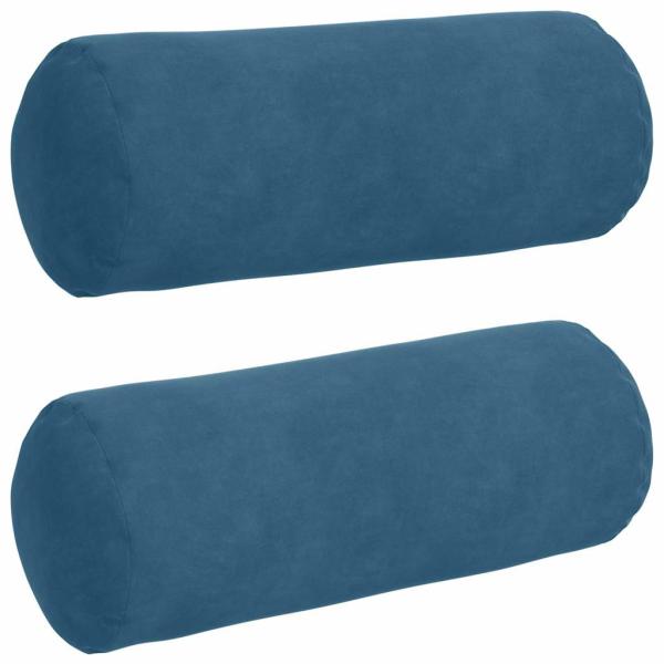 Bolsterkissen 2 pcs Blau Ø 15 x 40 cm Cordstoff