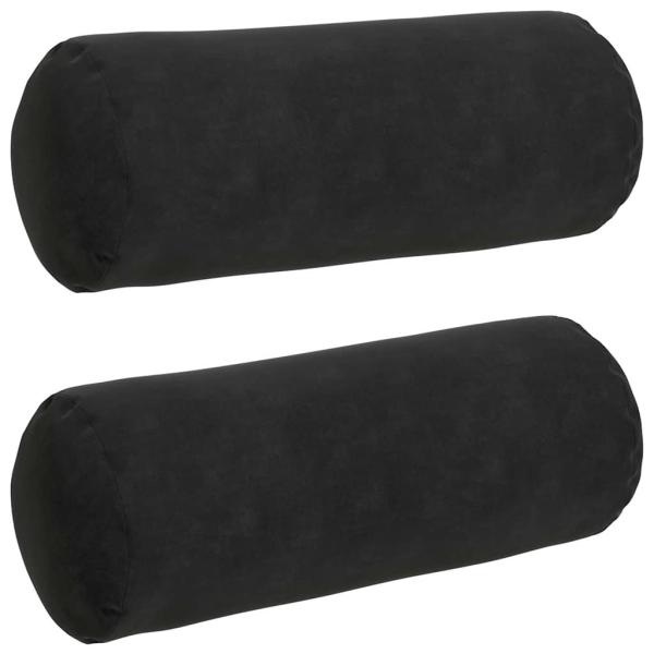 Bolsterkissen 2 pcs Schwarz Ø 15 x 40 cm Cordstoff