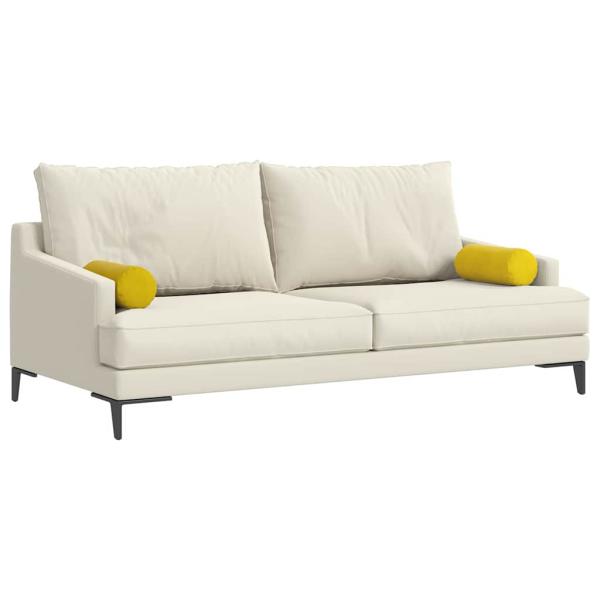 Bolsterkissen 2 pcs Gelb Ø 15 x 40 cm Cordstoff