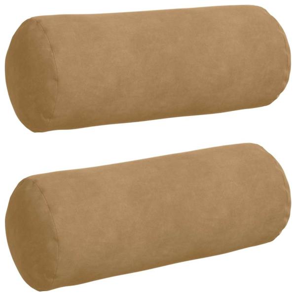 Bolsterkissen 2 pcs Braun Ø 15 x 40 cm Cordstoff