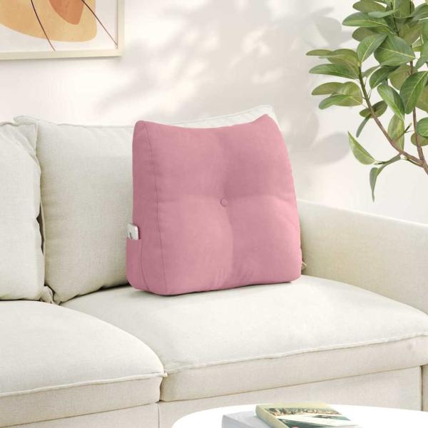 ARDEBO.de - Rücken Kissen Rosa 45 x 24 x 50 cm Samt