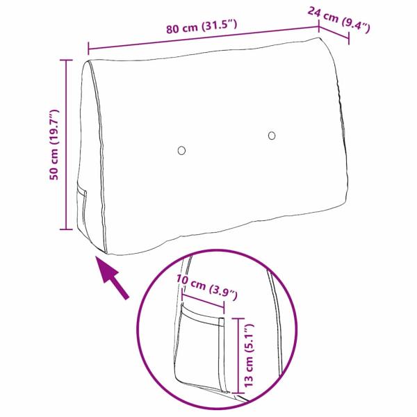 Rücken Kissen Jeans blau 80 x 24 x 50 cm Stoff