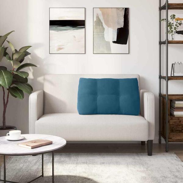 Rücken Kissen Blau 80 x 24 x 50 cm Samt