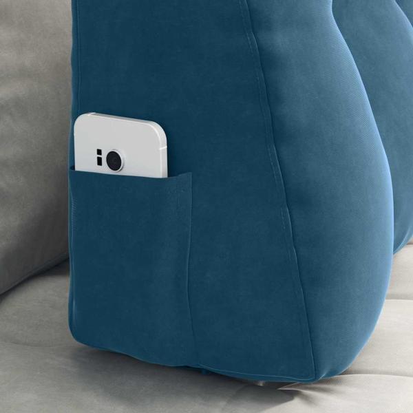 Rücken Kissen Blau 80 x 24 x 50 cm Samt