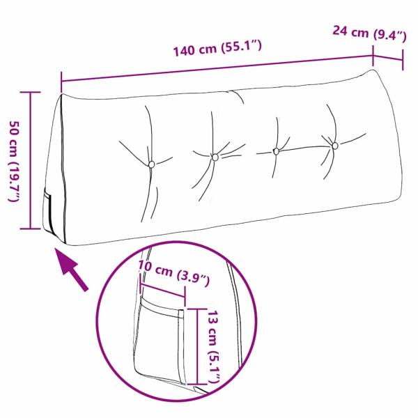 Rücken Kissen Taupe 140 x 24 x 50 cm Stoff
