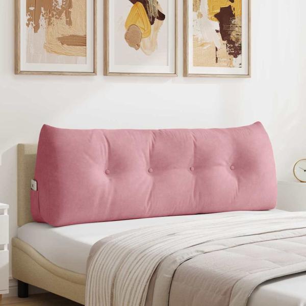 ARDEBO.de - Rücken Kissen Rosa 140 x 24 x 50 cm Samt