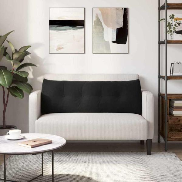 Rücken Kissen Schwarz 140 x 24 x 50 cm Samt