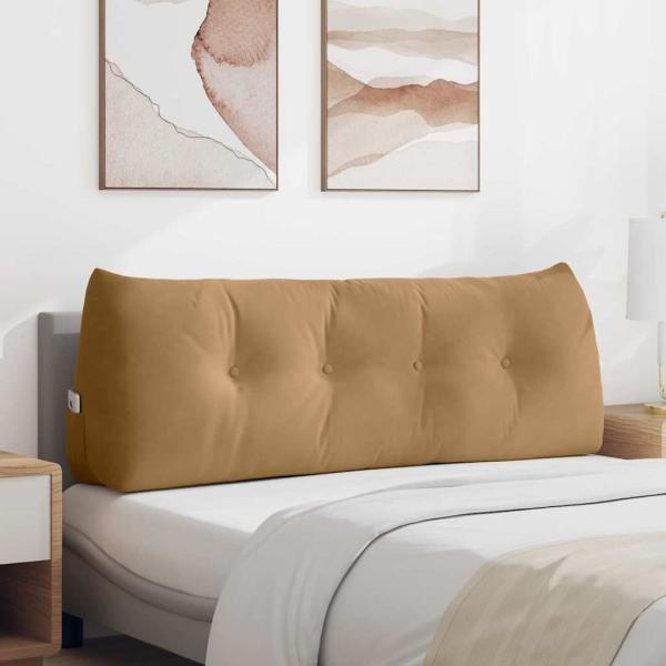 ARDEBO.de - Rücken Kissen Braun 140 x 24 x 50 cm Samt