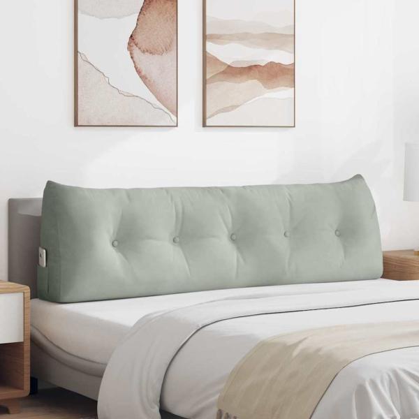 ARDEBO.de - Rücken Kissen Hellgrau 160 x 24 x 50 cm Samt