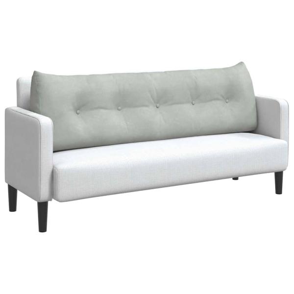 Rücken Kissen Hellgrau 160 x 24 x 50 cm Samt