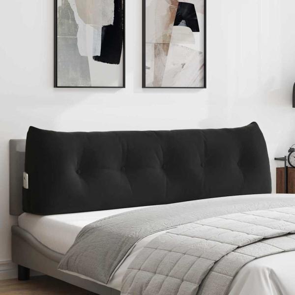 ARDEBO.de - Rücken Kissen Schwarz 160 x 24 x 50 cm Samt