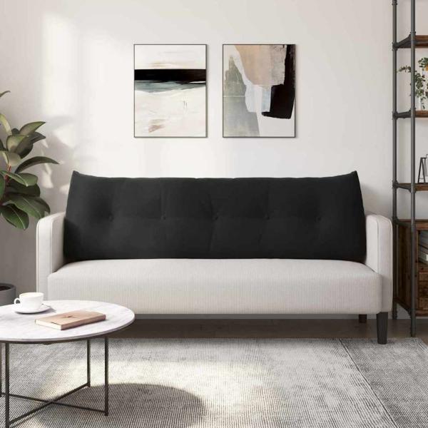 Rücken Kissen Schwarz 160 x 24 x 50 cm Samt