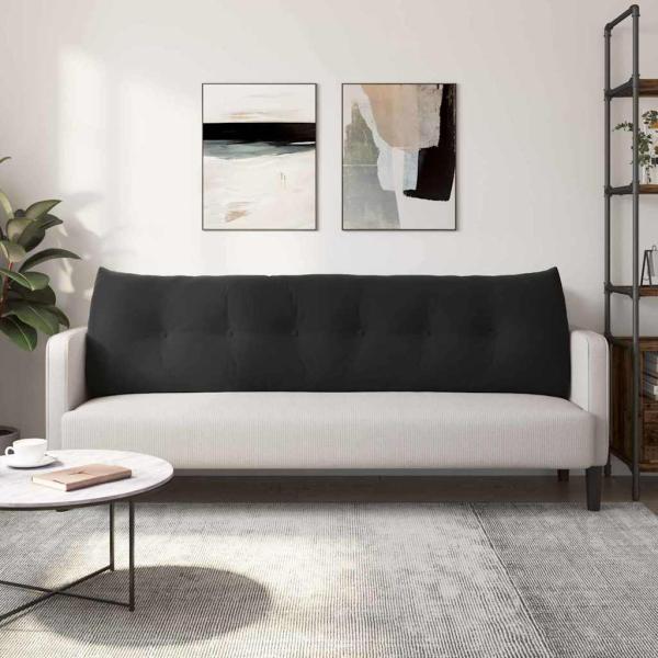 Rücken Kissen Schwarz 180 x 24 x 50 cm Samt