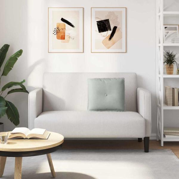 Rücken Kissen Hellgrau 50 x 45 cm Cordstoff