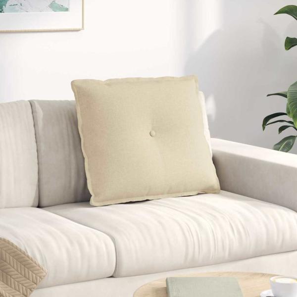 ARDEBO.de - Rücken Kissen Creme 60 x 19 x 50 cm Stoff