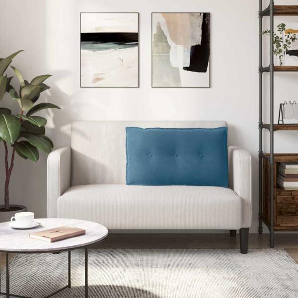 Rücken Kissen Blau 80 x 50 cm Cordstoff