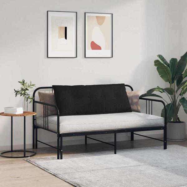 Rücken Kissen Schwarz 120 x 19 x 50 cm Stoff