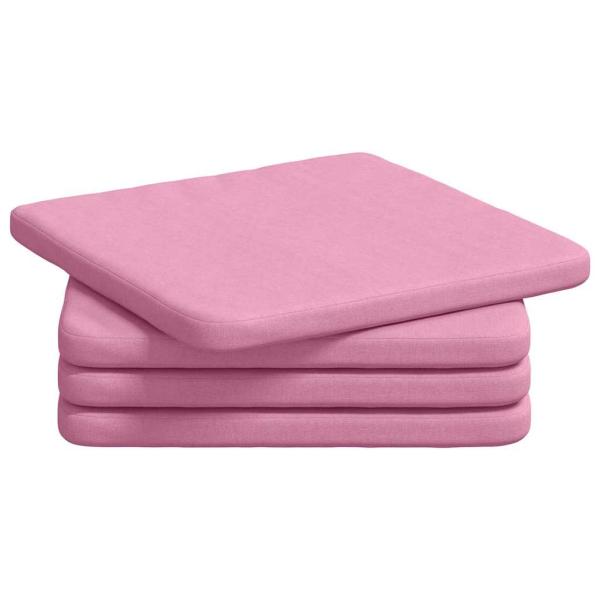 Sitzkissen 4 pcs Rosa 40 x 40 x 3 cm Stoff