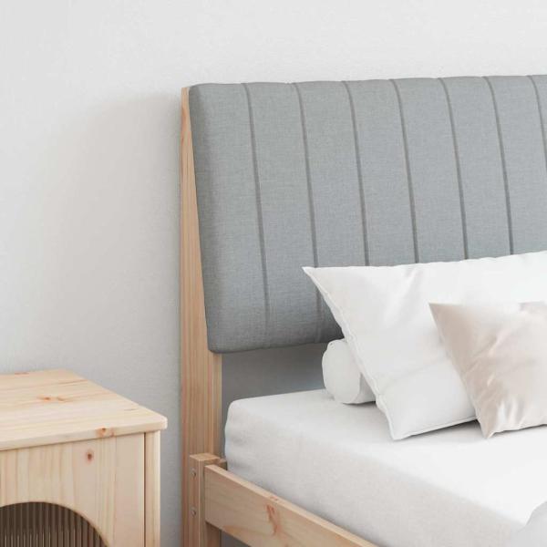 ARDEBO.de - Gepolstertes Kopfteil Hellgrau 180 cm Massives Kiefernholz
