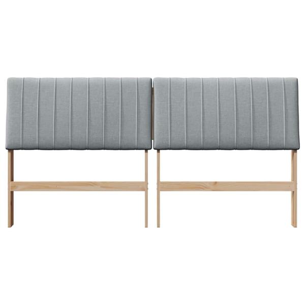 Gepolstertes Kopfteil Hellgrau 180 cm Massives Kiefernholz