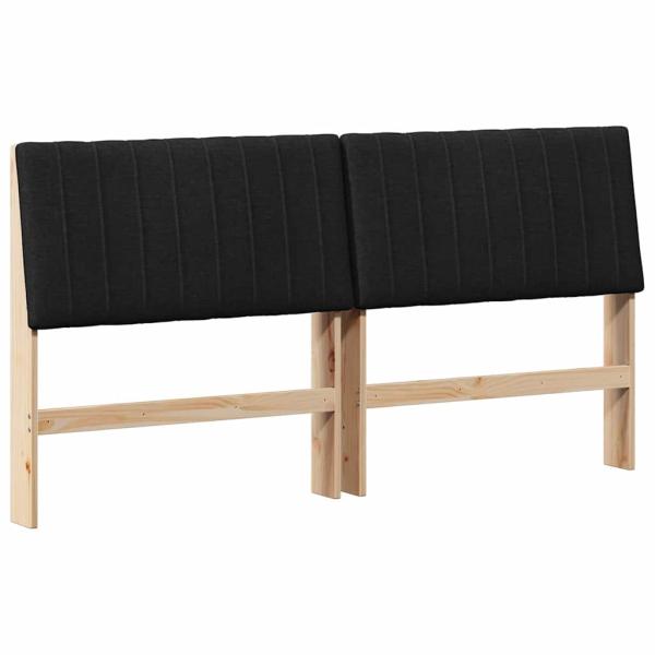 Gepolstertes Kopfteil Schwarz 180 cm Massives Kiefernholz
