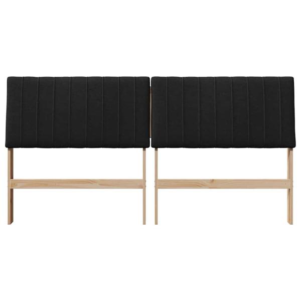 Gepolstertes Kopfteil Schwarz 180 cm Massives Kiefernholz