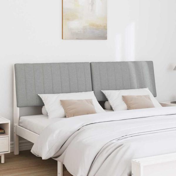 Gepolstertes Kopfteil Hellgrau 180 cm Massives Kiefernholz