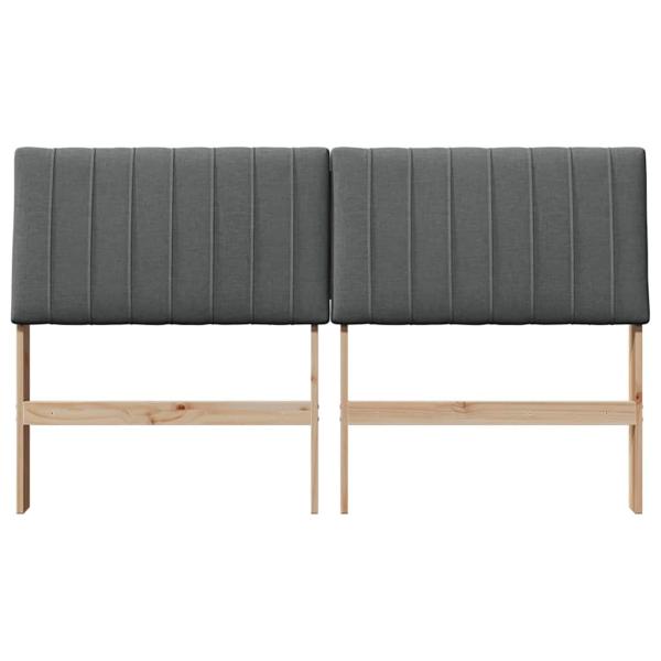 Gepolstertes Kopfteil Dunkelgrau 160 cm Massives Kiefernholz