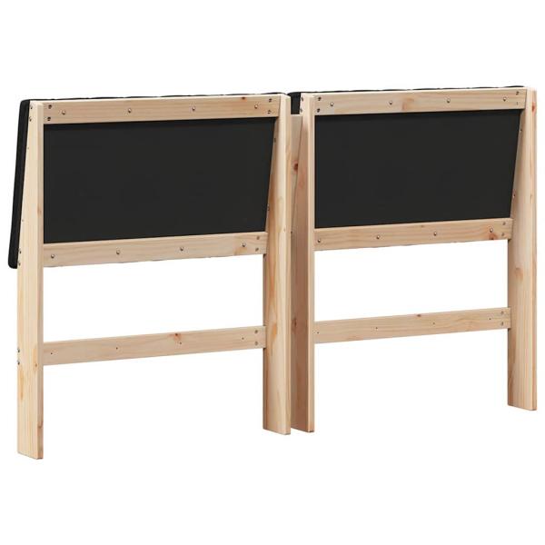 Gepolstertes Kopfteil Schwarz 160 cm Massives Kiefernholz