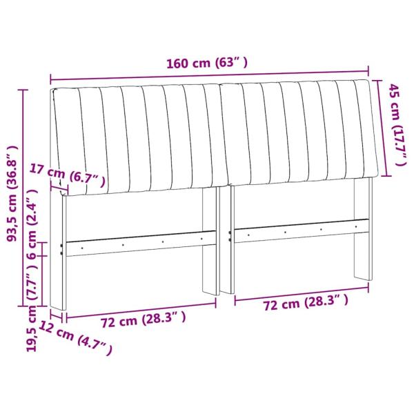 Gepolstertes Kopfteil Taupe 160 cm Massives Kiefernholz