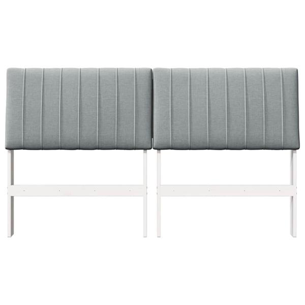 Gepolstertes Kopfteil Hellgrau 160 cm Massives Kiefernholz