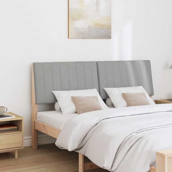 Gepolstertes Kopfteil Hellgrau 150 cm Massives Kiefernholz