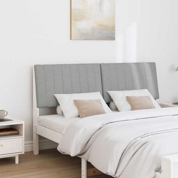 Gepolstertes Kopfteil Hellgrau 150 cm Massives Kiefernholz