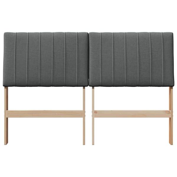 Gepolstertes Kopfteil Dunkelgrau 140 cm Massives Kiefernholz