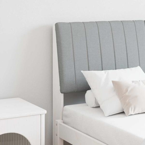 ARDEBO.de - Gepolstertes Kopfteil Hellgrau 140 cm Massives Kiefernholz