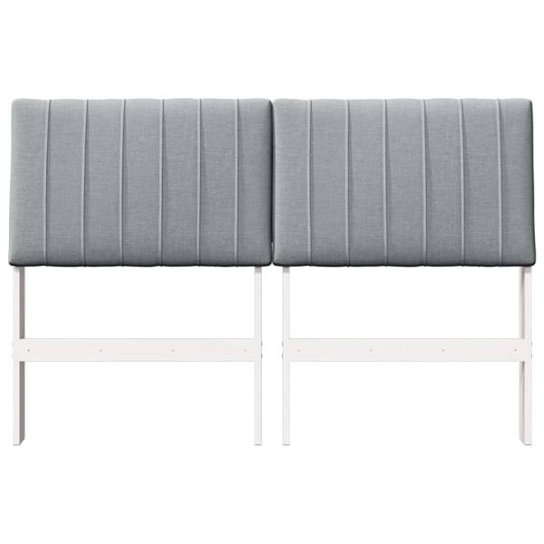 Gepolstertes Kopfteil Hellgrau 140 cm Massives Kiefernholz